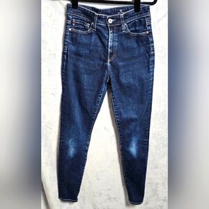AG Adriano Goldschmeid “The Mila Ankle” Super High Rise Skinny Dark Wash Denim